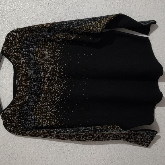 Luxurious Oliver O Silver & Gold Rhinestone Studded Sweater XL - Picture 6 of 6